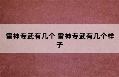 雷神专武有几个 雷神专武有几个样子